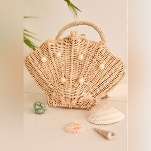 Altar'd State Straw and pearl Seashell Handbag Purse